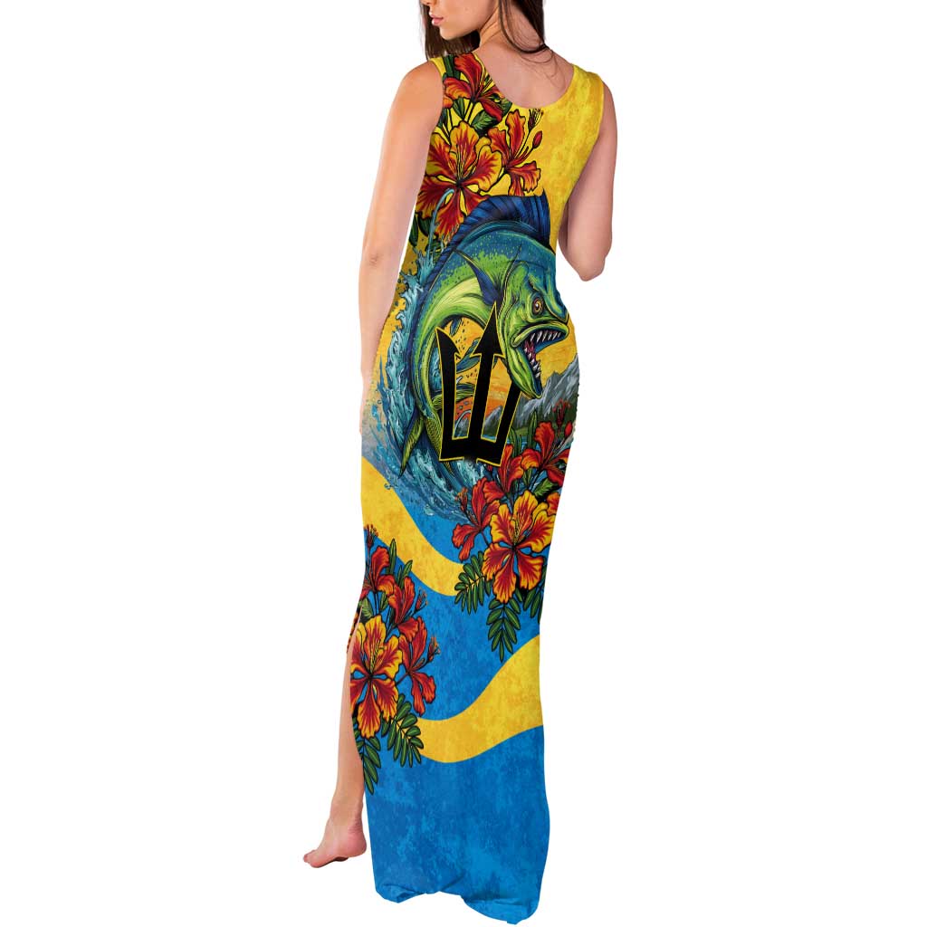 Barbados Mahi-mahi Trident Tank Maxi Dress - Wonder Print Shop