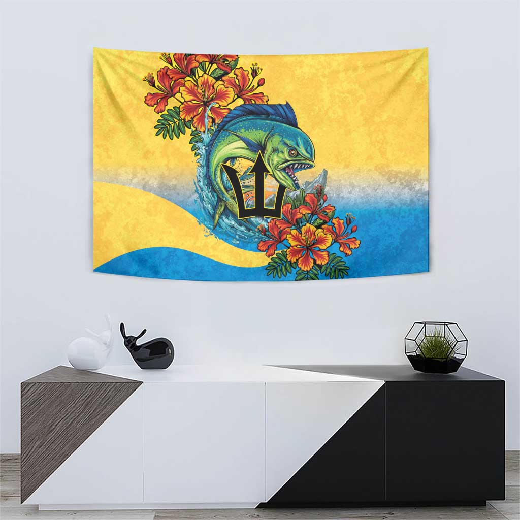 Barbados Mahi-mahi Trident Tapestry - Wonder Print Shop