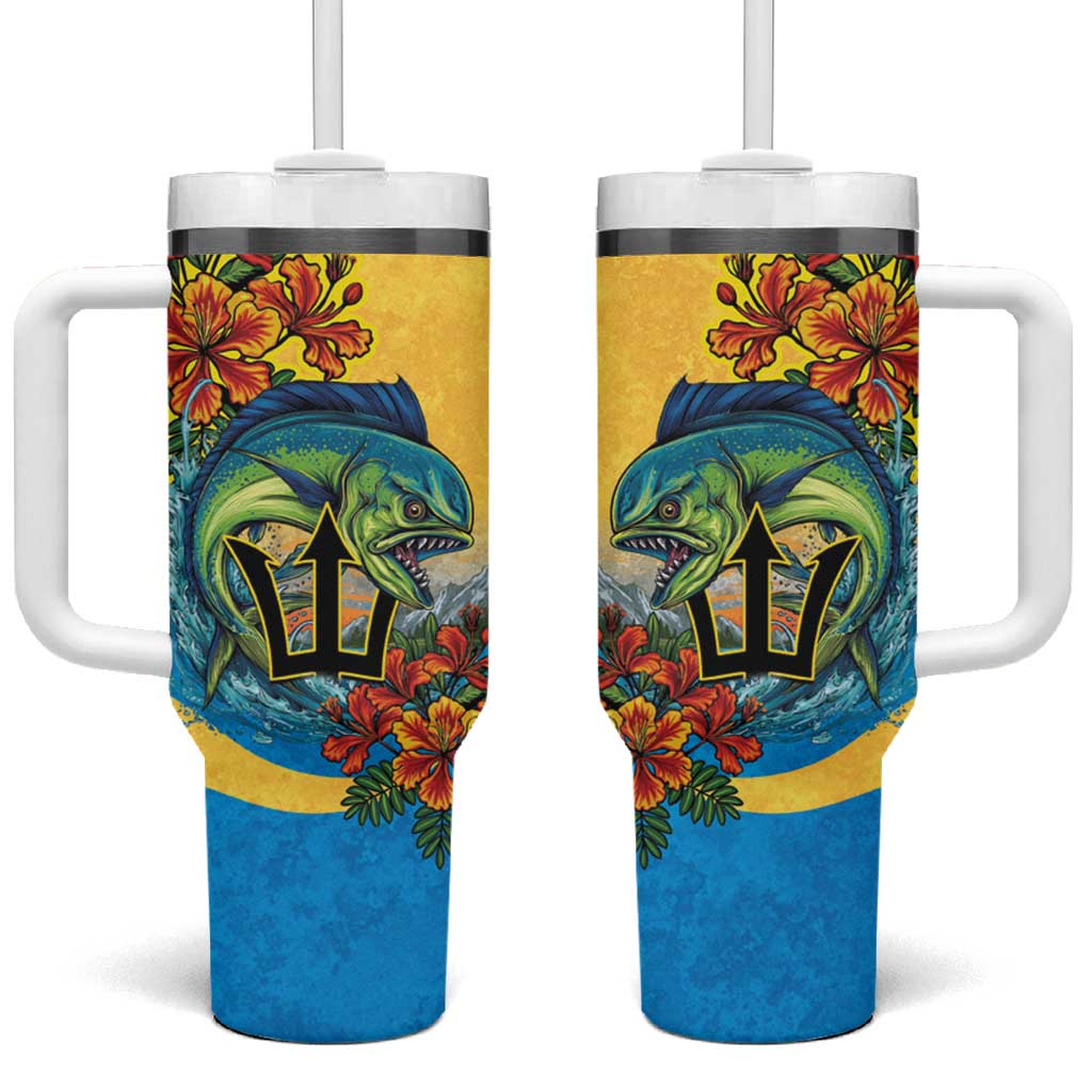 Barbados Mahi-mahi Trident Tumbler With Handle - Wonder Print Shop