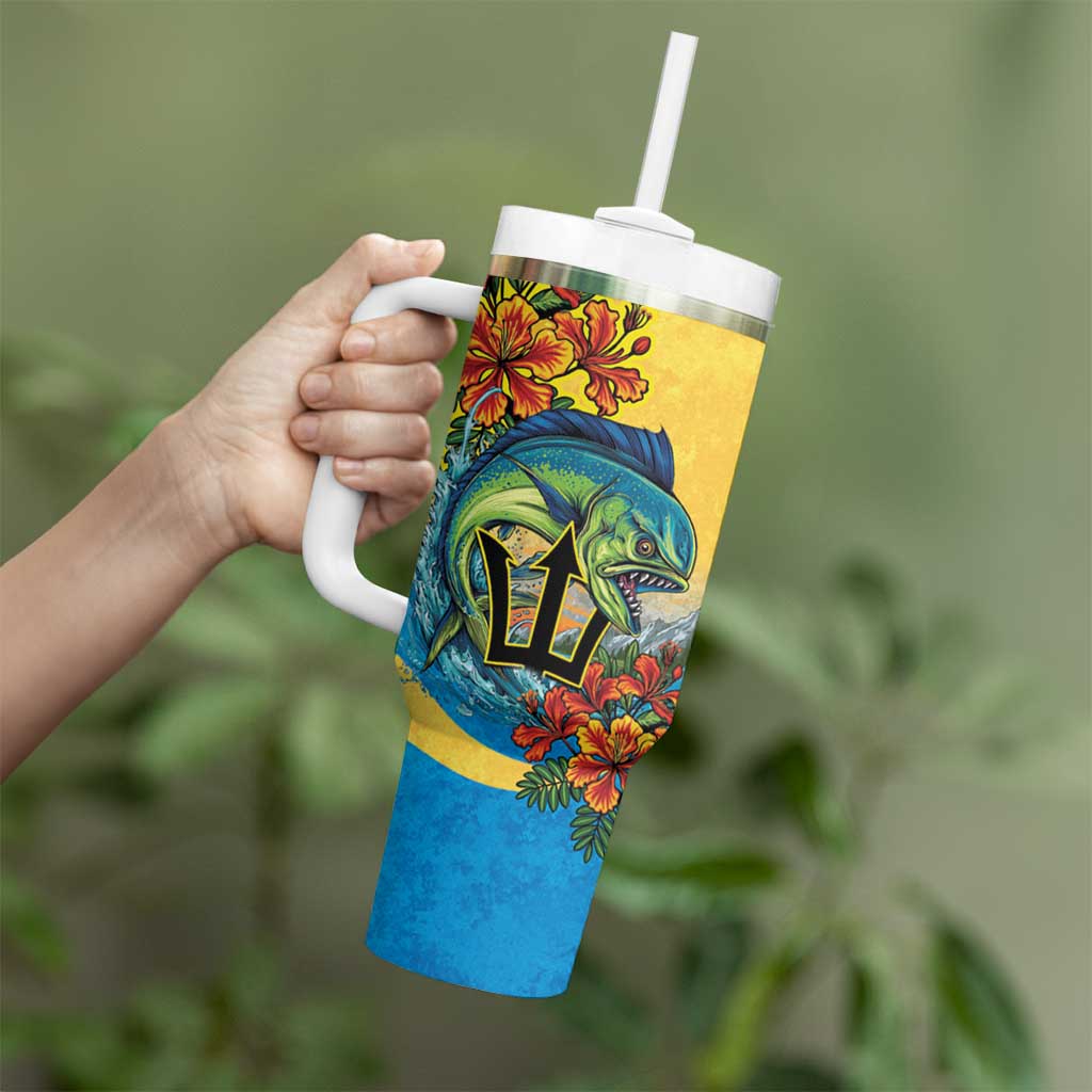Barbados Mahi-mahi Trident Tumbler With Handle - Wonder Print Shop