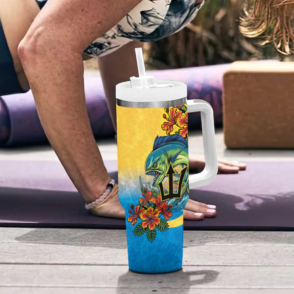 Barbados Mahi-mahi Trident Tumbler With Handle - Wonder Print Shop
