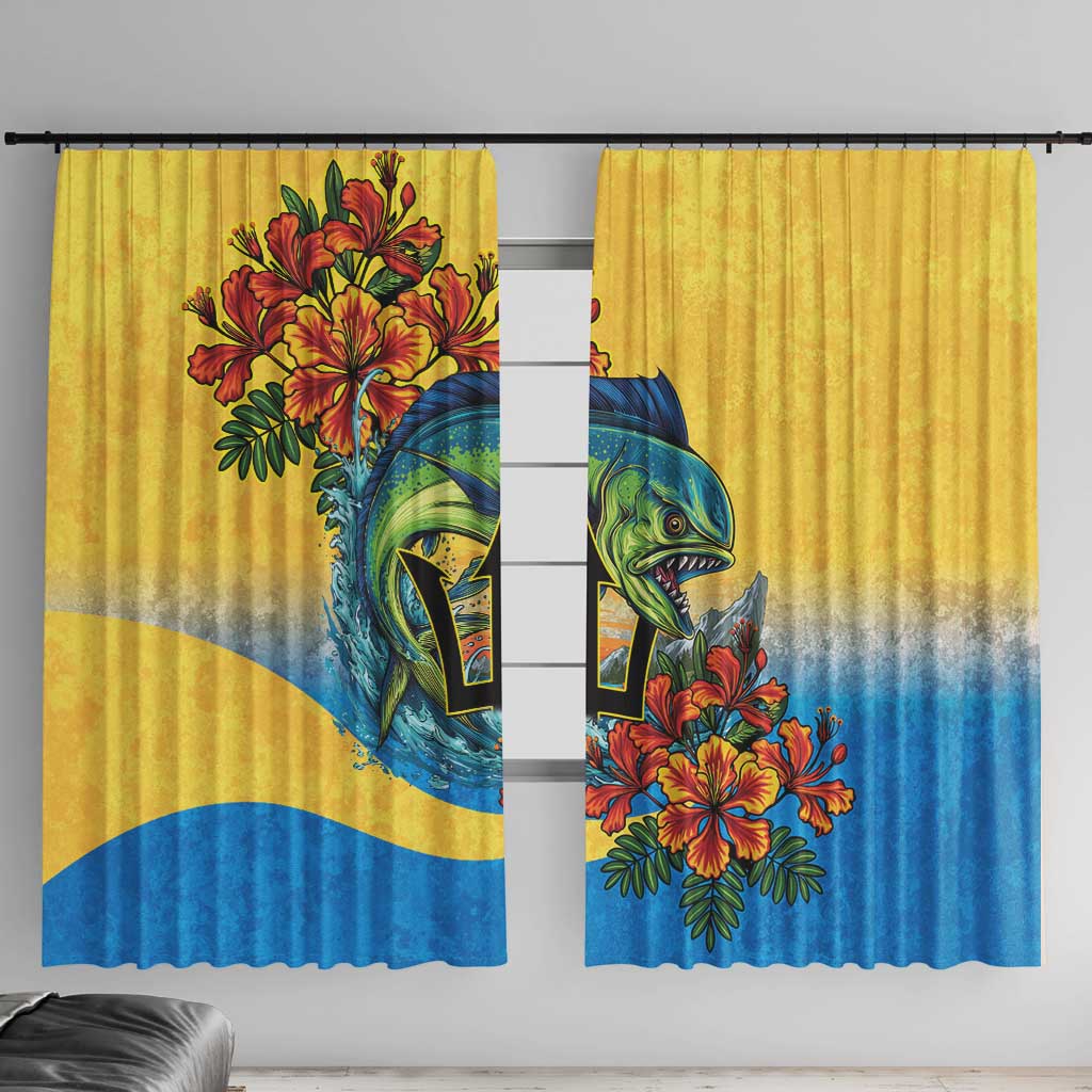 Barbados Mahi-mahi Trident Window Curtain - Wonder Print Shop