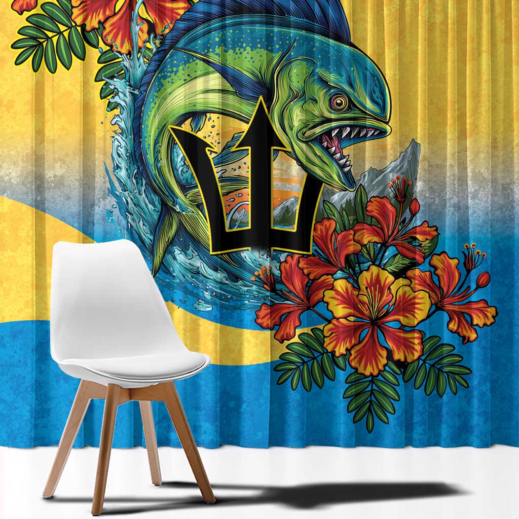 Barbados Mahi-mahi Trident Window Curtain - Wonder Print Shop
