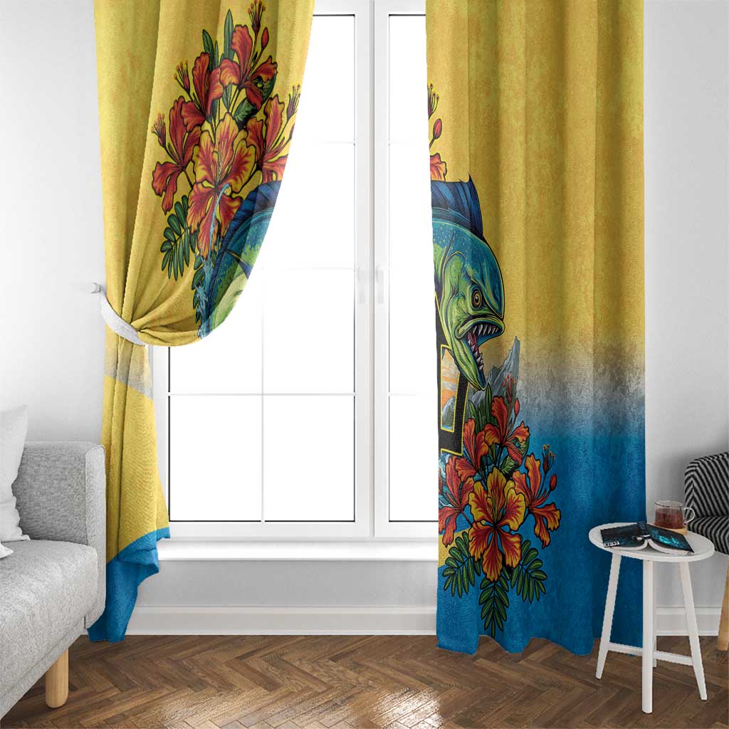 Barbados Mahi-mahi Trident Window Curtain - Wonder Print Shop
