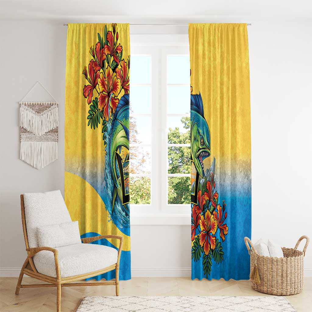 Barbados Mahi-mahi Trident Window Curtain - Wonder Print Shop
