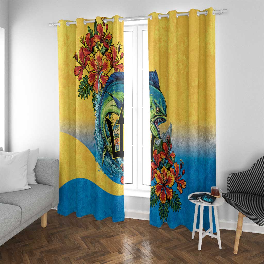Barbados Mahi-mahi Trident Window Curtain - Wonder Print Shop