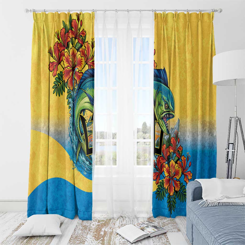 Barbados Mahi-mahi Trident Window Curtain - Wonder Print Shop