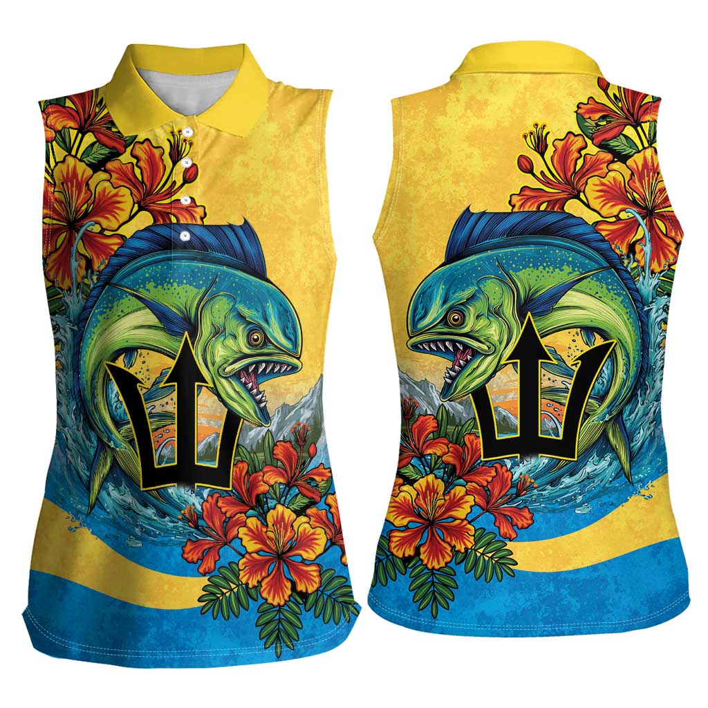 Barbados Mahi-mahi Trident Women Sleeveless Polo Shirt - Wonder Print Shop