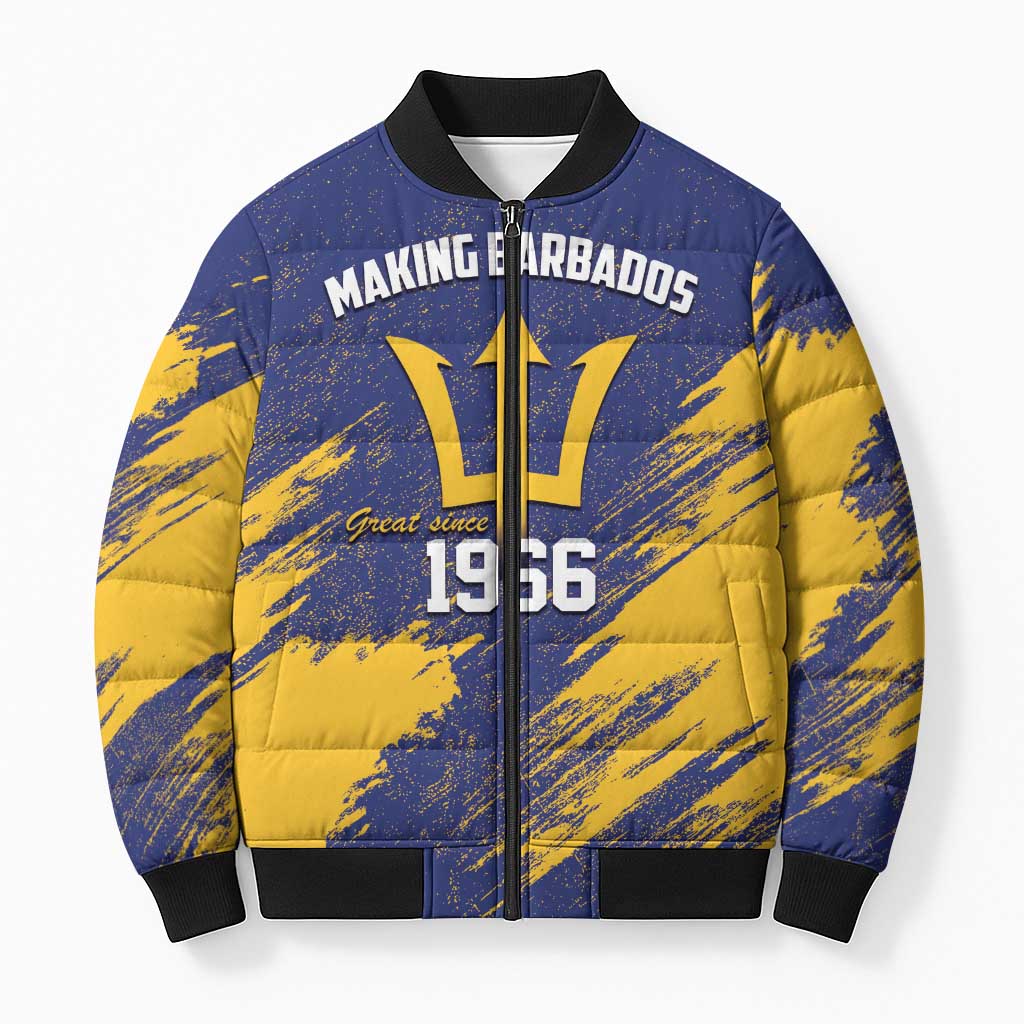 Barbados Pride Est 1966 Bomber Puffer Jacket - Wonder Print Shop