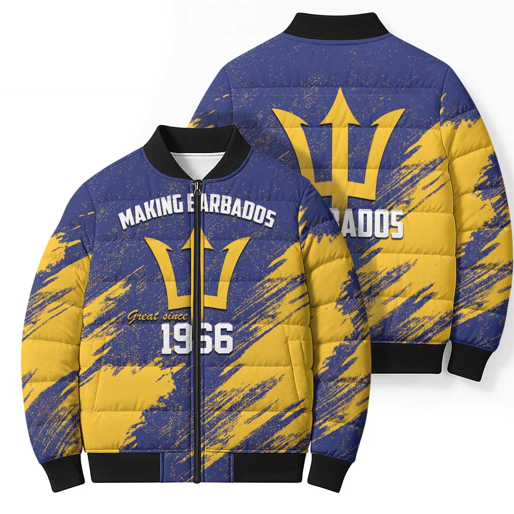 Barbados Pride Est 1966 Bomber Puffer Jacket - Wonder Print Shop