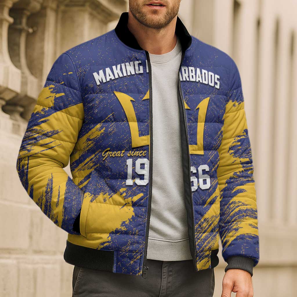 Barbados Pride Est 1966 Bomber Puffer Jacket - Wonder Print Shop