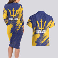 Barbados Pride Est 1966 Couples Matching Long Sleeve Bodycon Dress and Hawaiian Shirt - Wonder Print Shop