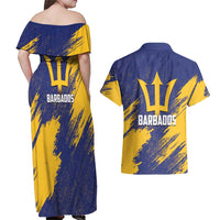 Barbados Pride Est 1966 Couples Matching Off Shoulder Maxi Dress and Hawaiian Shirt - Wonder Print Shop