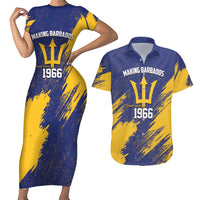 Barbados Pride Est 1966 Couples Matching Short Sleeve Bodycon Dress and Hawaiian Shirt - Wonder Print Shop