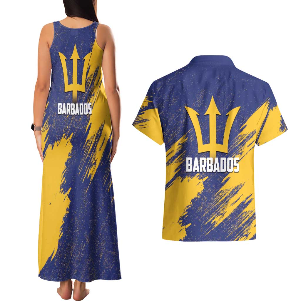 Barbados Pride Est 1966 Couples Matching Tank Maxi Dress and Hawaiian Shirt - Wonder Print Shop