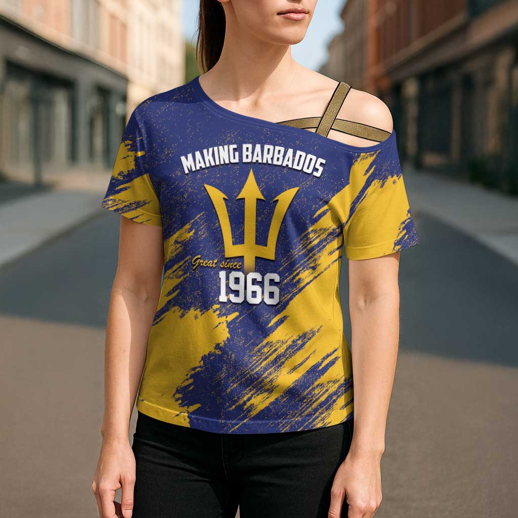 Barbados Pride Est 1966 Cross Shoulder Shirt - Wonder Print Shop