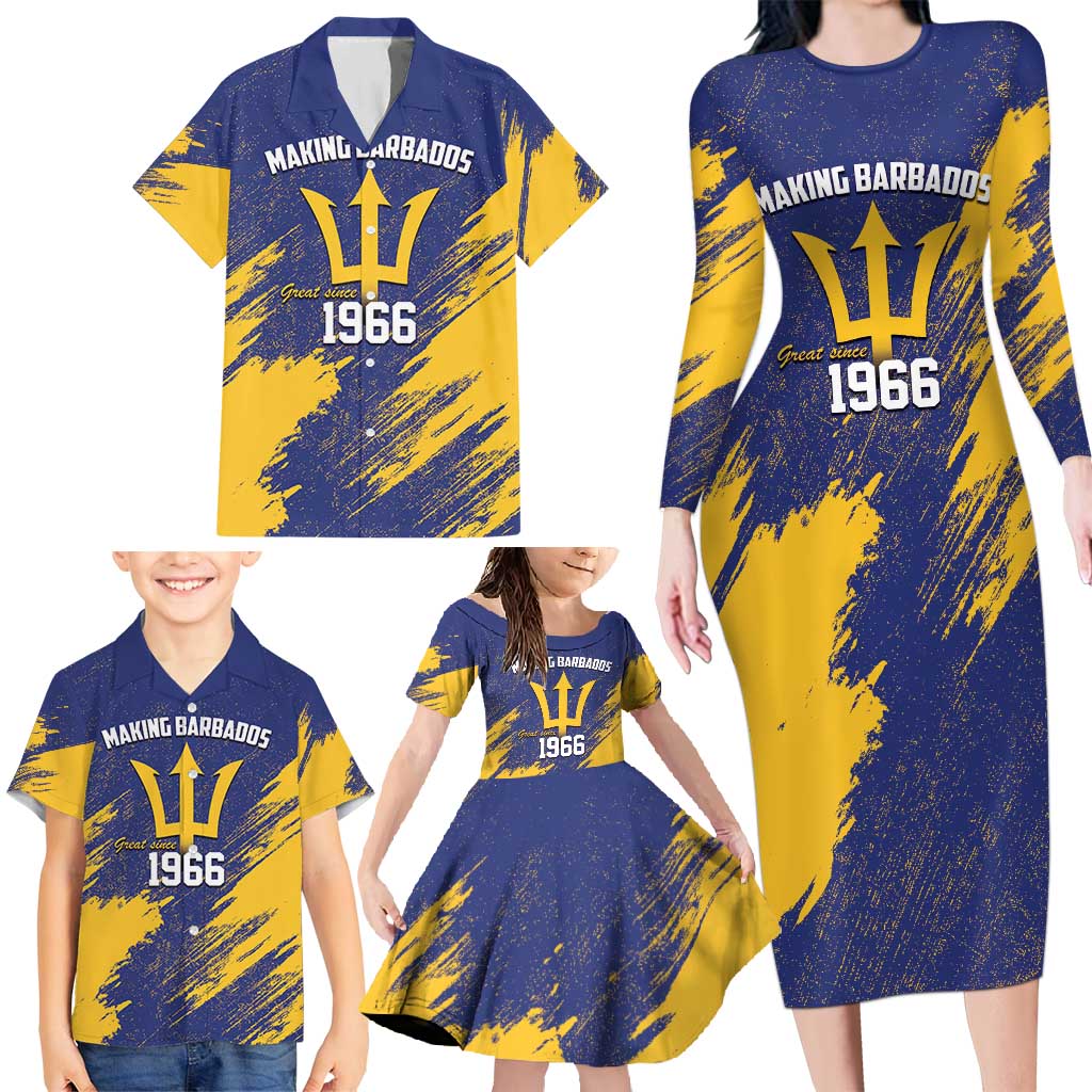 Barbados Pride Est 1966 Family Matching Long Sleeve Bodycon Dress and Hawaiian Shirt - Wonder Print Shop