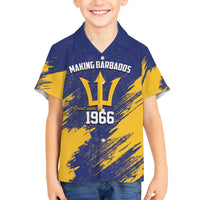 Barbados Pride Est 1966 Family Matching Off The Shoulder Long Sleeve Dress and Hawaiian Shirt - Wonder Print Shop