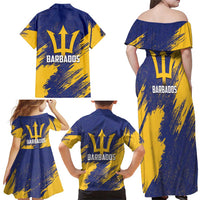 Barbados Pride Est 1966 Family Matching Off Shoulder Maxi Dress and Hawaiian Shirt - Wonder Print Shop