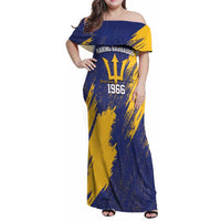 Barbados Pride Est 1966 Family Matching Off Shoulder Maxi Dress and Hawaiian Shirt - Wonder Print Shop