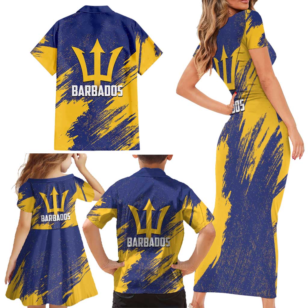 Barbados Pride Est 1966 Family Matching Short Sleeve Bodycon Dress and Hawaiian Shirt - Wonder Print Shop