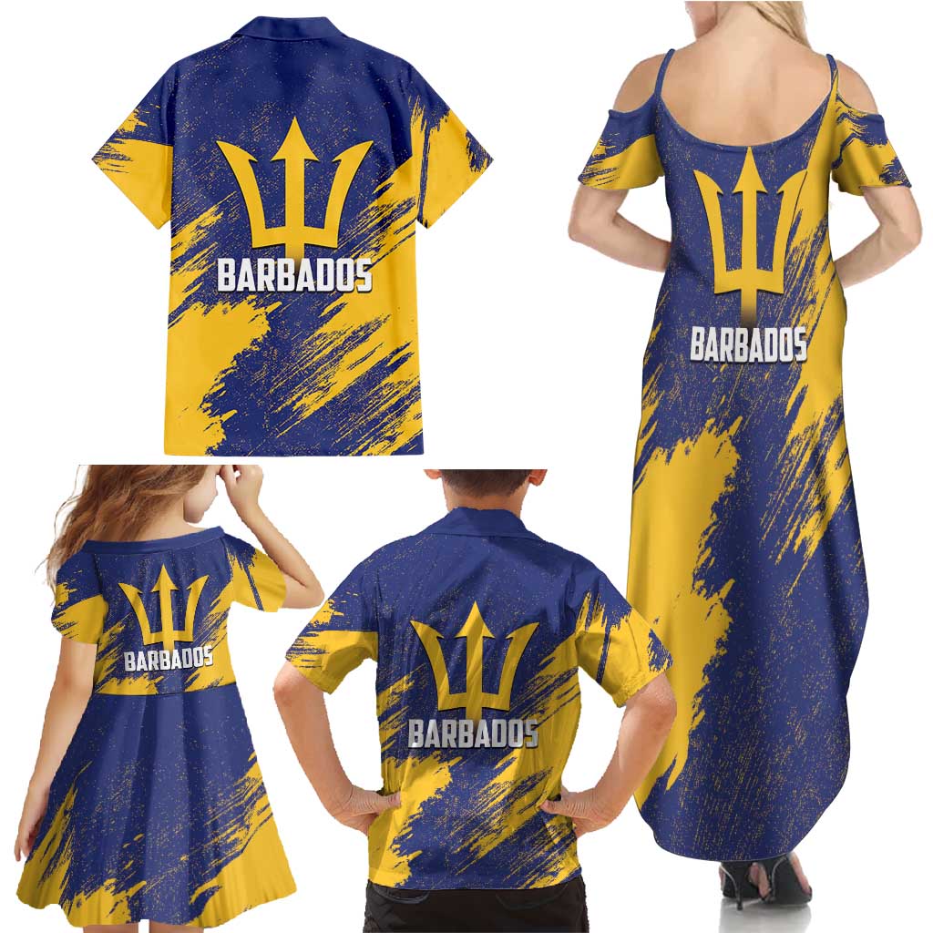 Barbados Pride Est 1966 Family Matching Summer Maxi Dress and Hawaiian Shirt - Wonder Print Shop