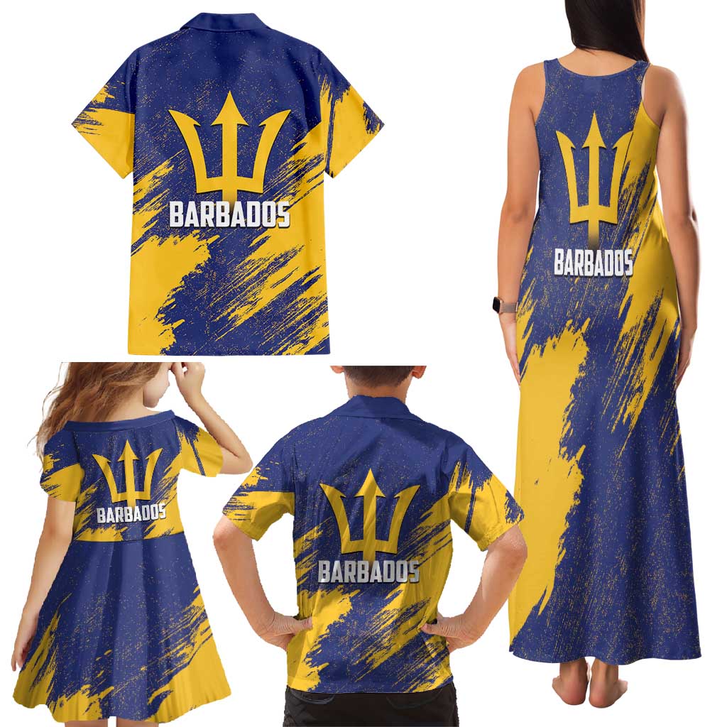 Barbados Pride Est 1966 Family Matching Tank Maxi Dress and Hawaiian Shirt - Wonder Print Shop