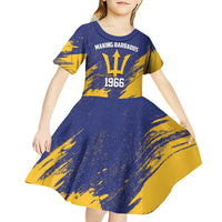 Barbados Pride Est 1966 Kid Short Sleeve Dress - Wonder Print Shop