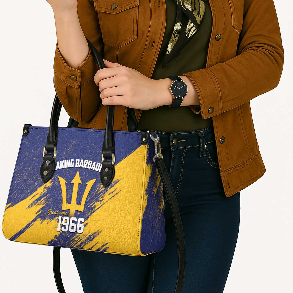 Barbados Pride Est 1966 Leather Bag - Wonder Print Shop