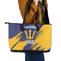 Barbados Pride Est 1966 Leather Tote Bag - Wonder Print Shop