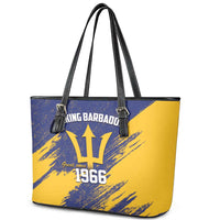 Barbados Pride Est 1966 Leather Tote Bag - Wonder Print Shop