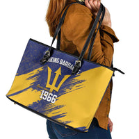 Barbados Pride Est 1966 Leather Tote Bag - Wonder Print Shop