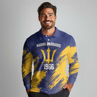 Barbados Pride Est 1966 Long Sleeve Polo Shirt - Wonder Print Shop