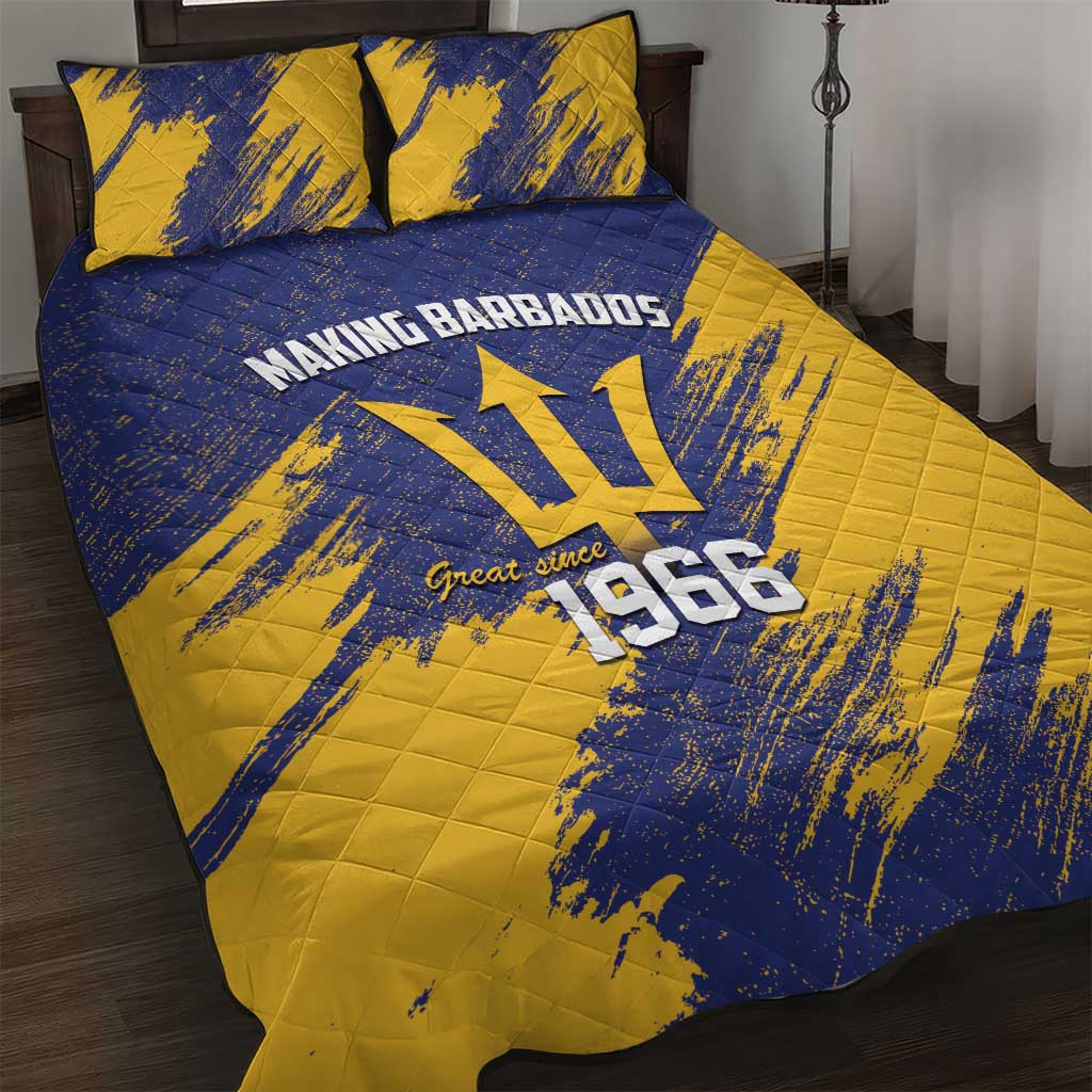 Barbados Pride Est 1966 Quilt Bed Set - Wonder Print Shop