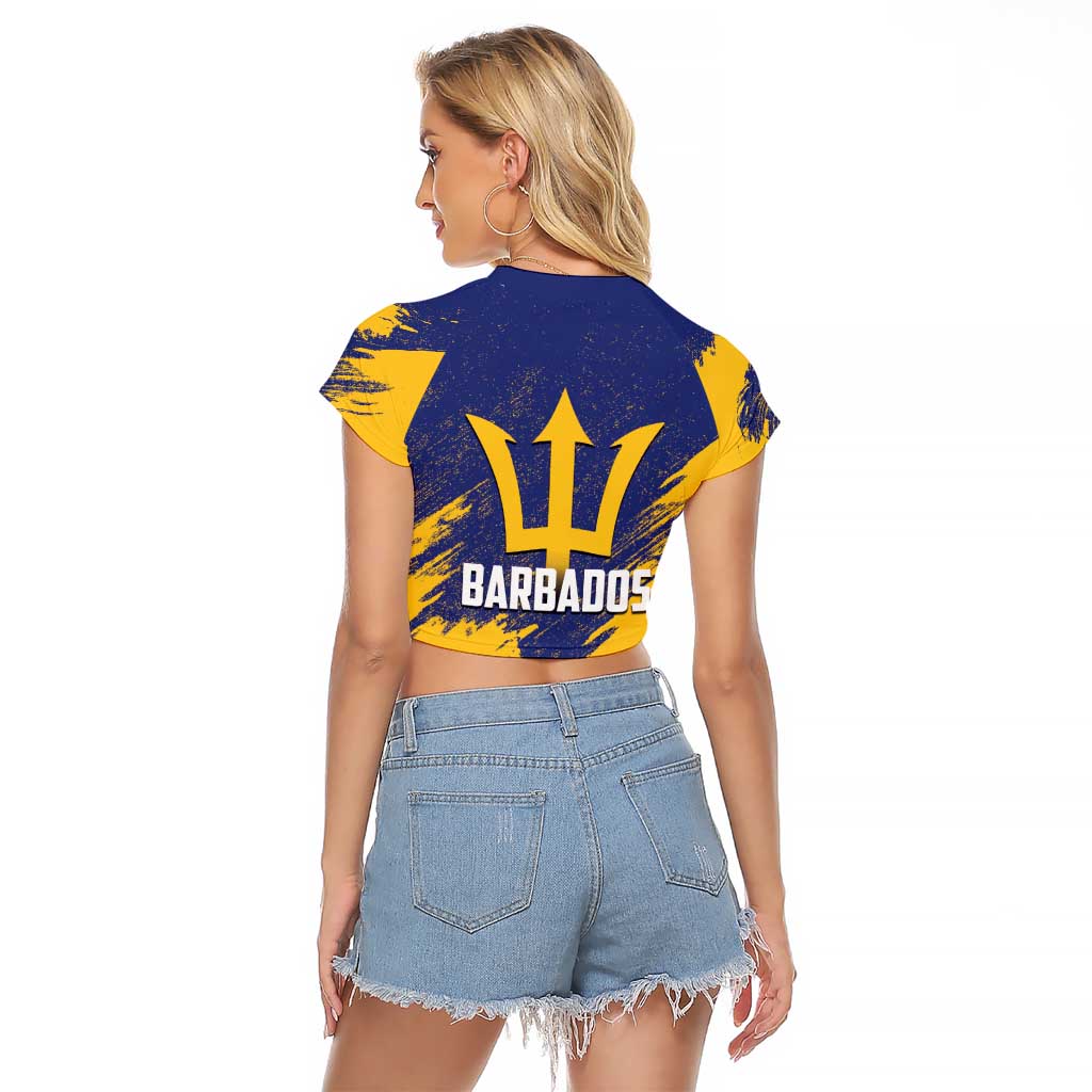 Barbados Pride Est 1966 Raglan Cropped T Shirt - Wonder Print Shop