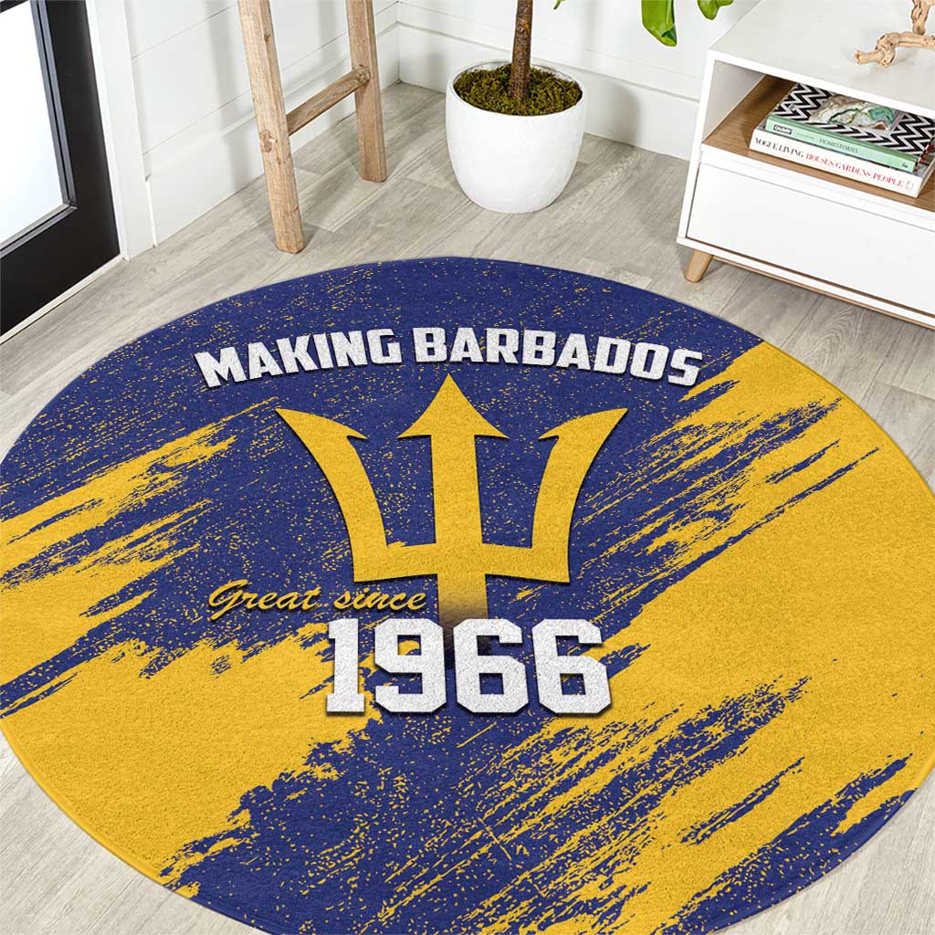 Barbados Pride Est 1966 Round Carpet - Wonder Print Shop