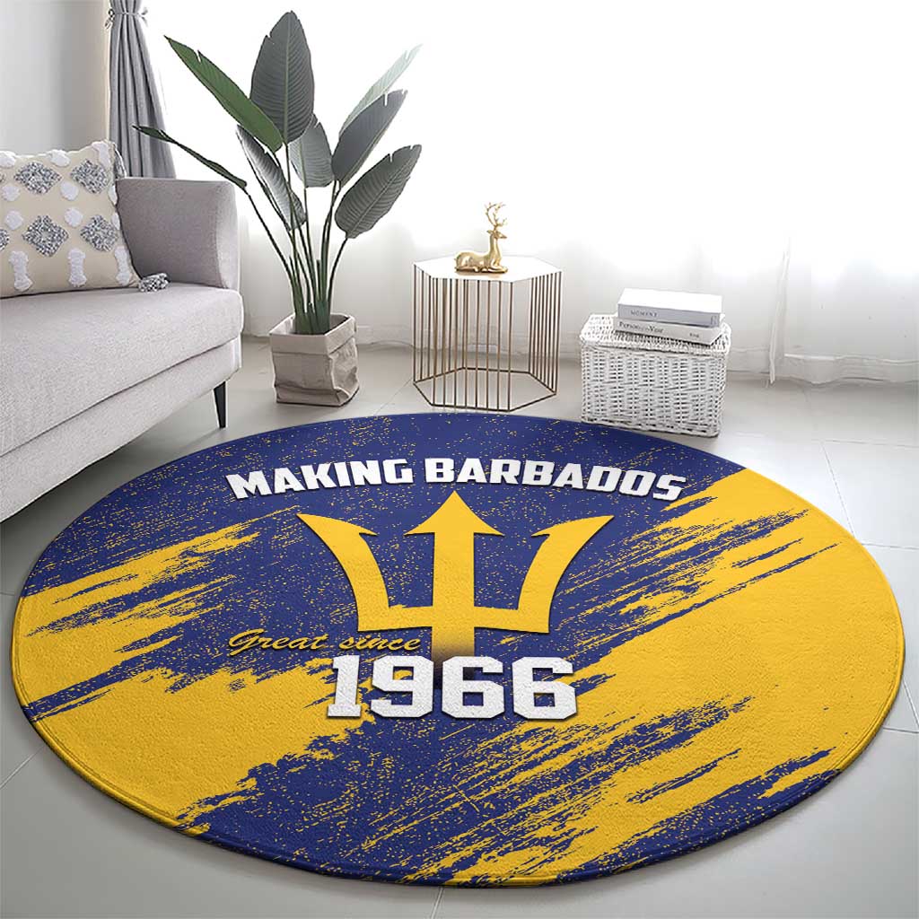 Barbados Pride Est 1966 Round Carpet - Wonder Print Shop