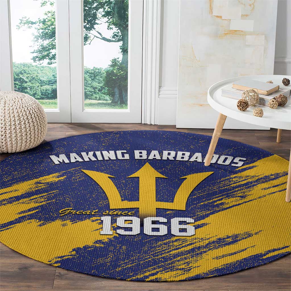 Barbados Pride Est 1966 Round Carpet - Wonder Print Shop