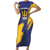 Barbados Pride Est 1966 Short Sleeve Bodycon Dress - Wonder Print Shop