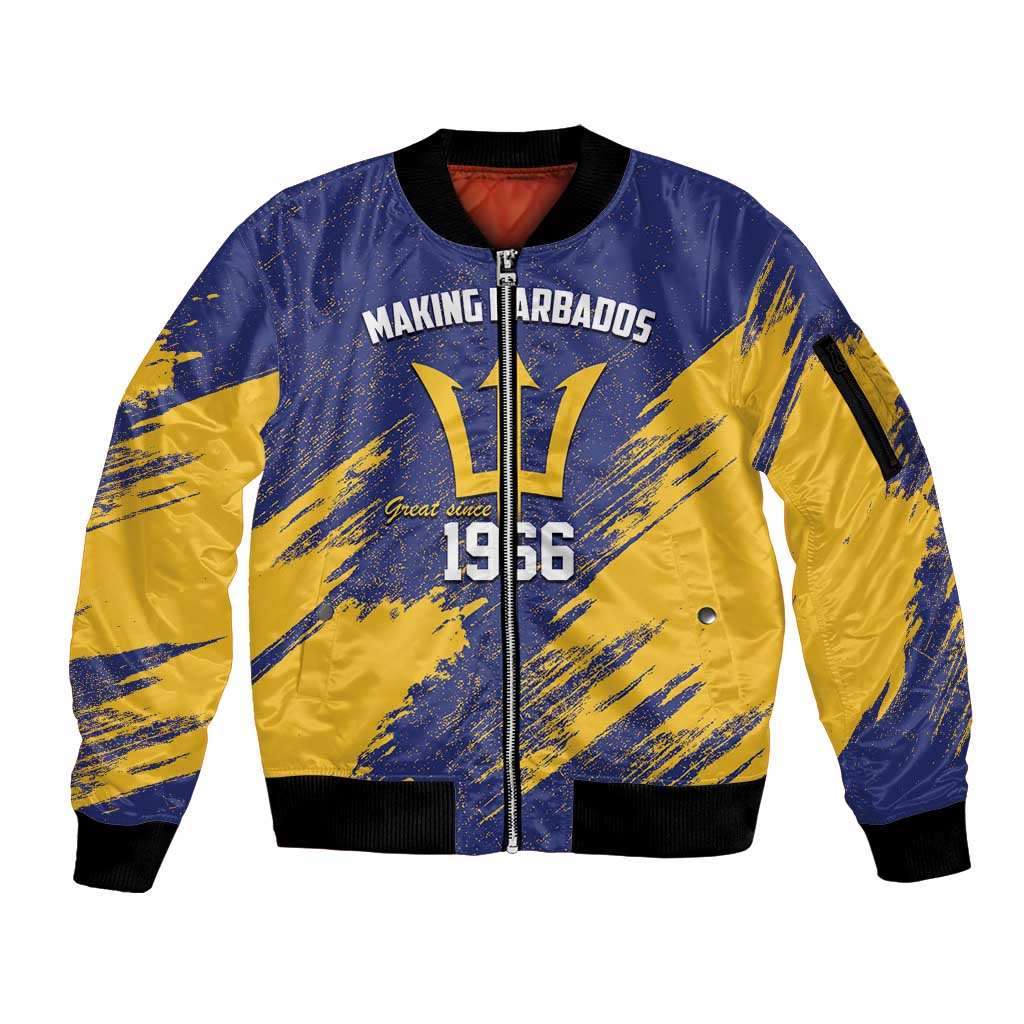 Barbados Pride Est 1966 Sleeve Zip Bomber Jacket - Wonder Print Shop