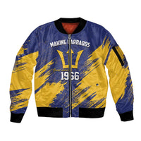 Barbados Pride Est 1966 Sleeve Zip Bomber Jacket - Wonder Print Shop