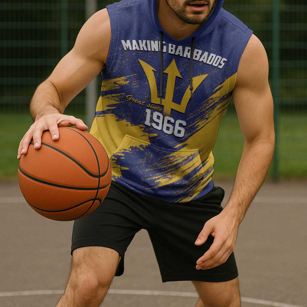 Barbados Pride Est 1966 Sleeveless Hoodie - Wonder Print Shop