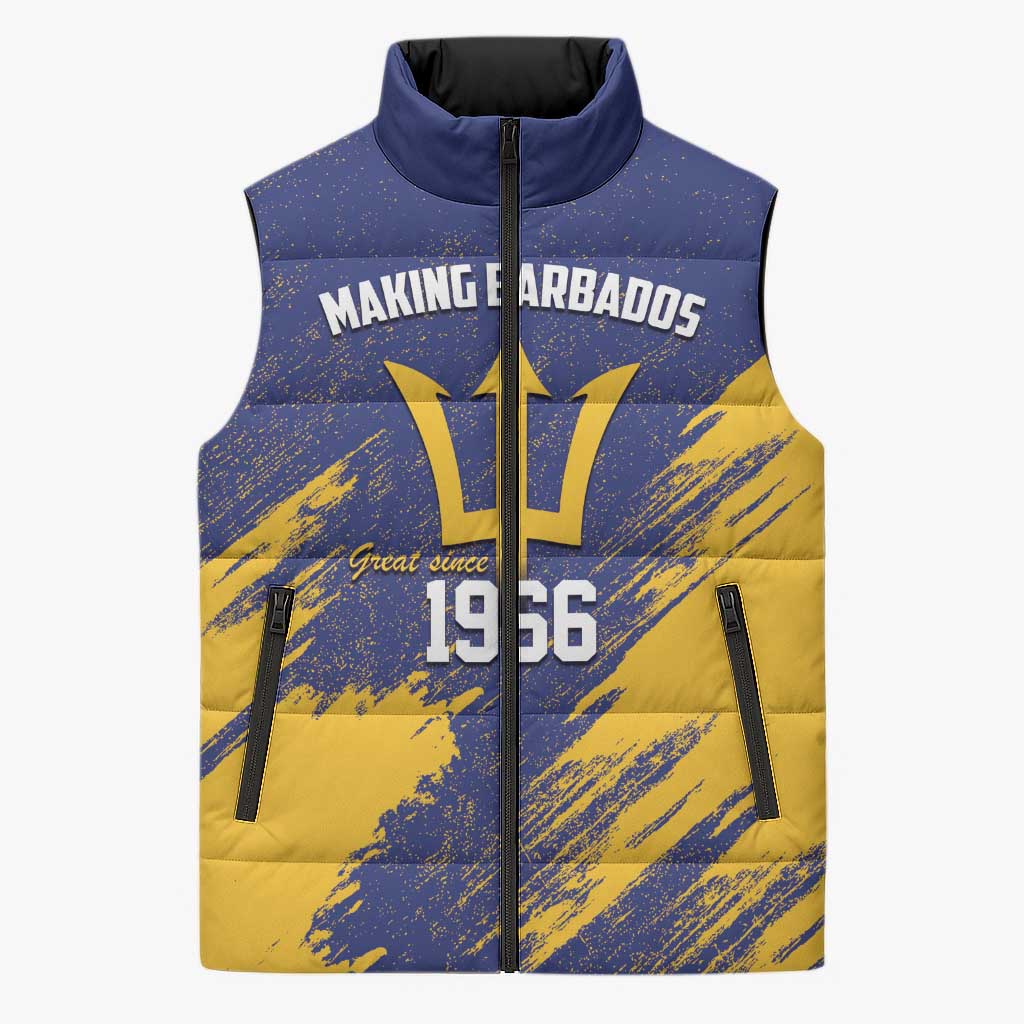 Barbados Pride Est 1966 Sleeveless Puffer Jacket - Wonder Print Shop
