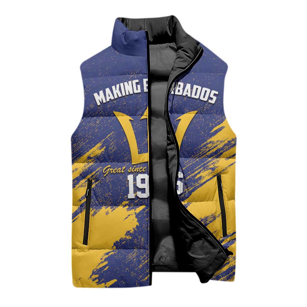 Barbados Pride Est 1966 Sleeveless Puffer Jacket - Wonder Print Shop