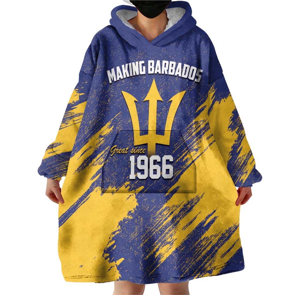 Barbados Pride Est 1966 Wearable Blanket Hoodie - Wonder Print Shop