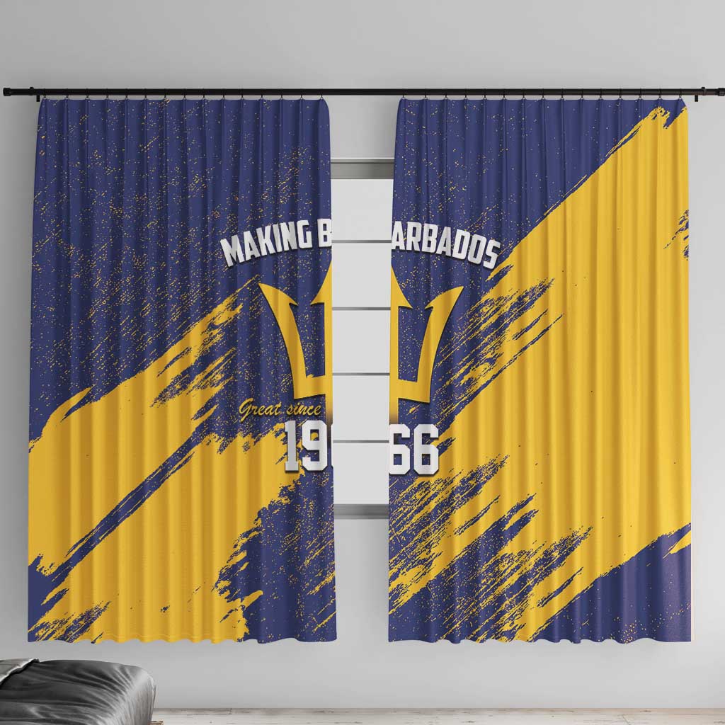 Barbados Pride Est 1966 Window Curtain - Wonder Print Shop