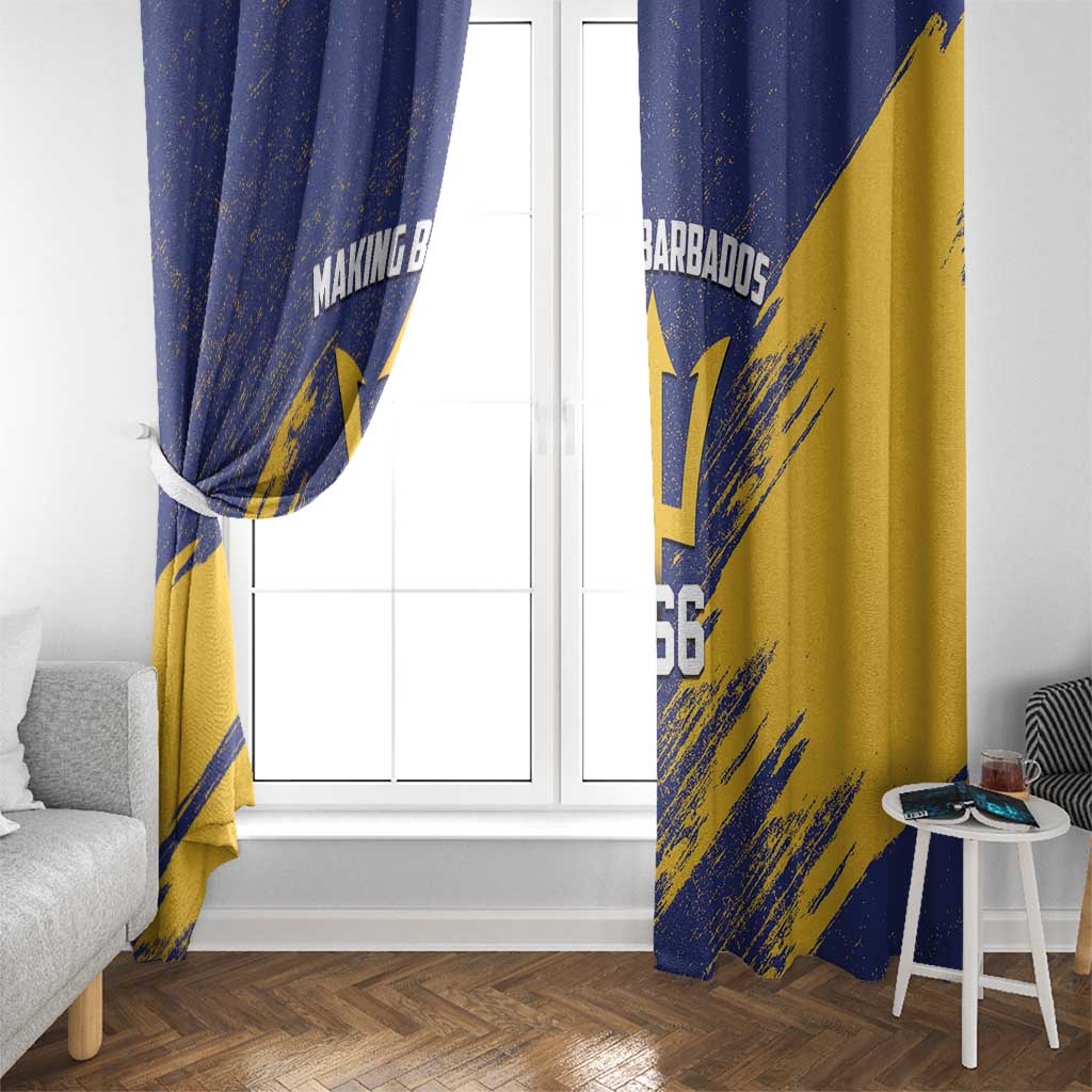 Barbados Pride Est 1966 Window Curtain - Wonder Print Shop
