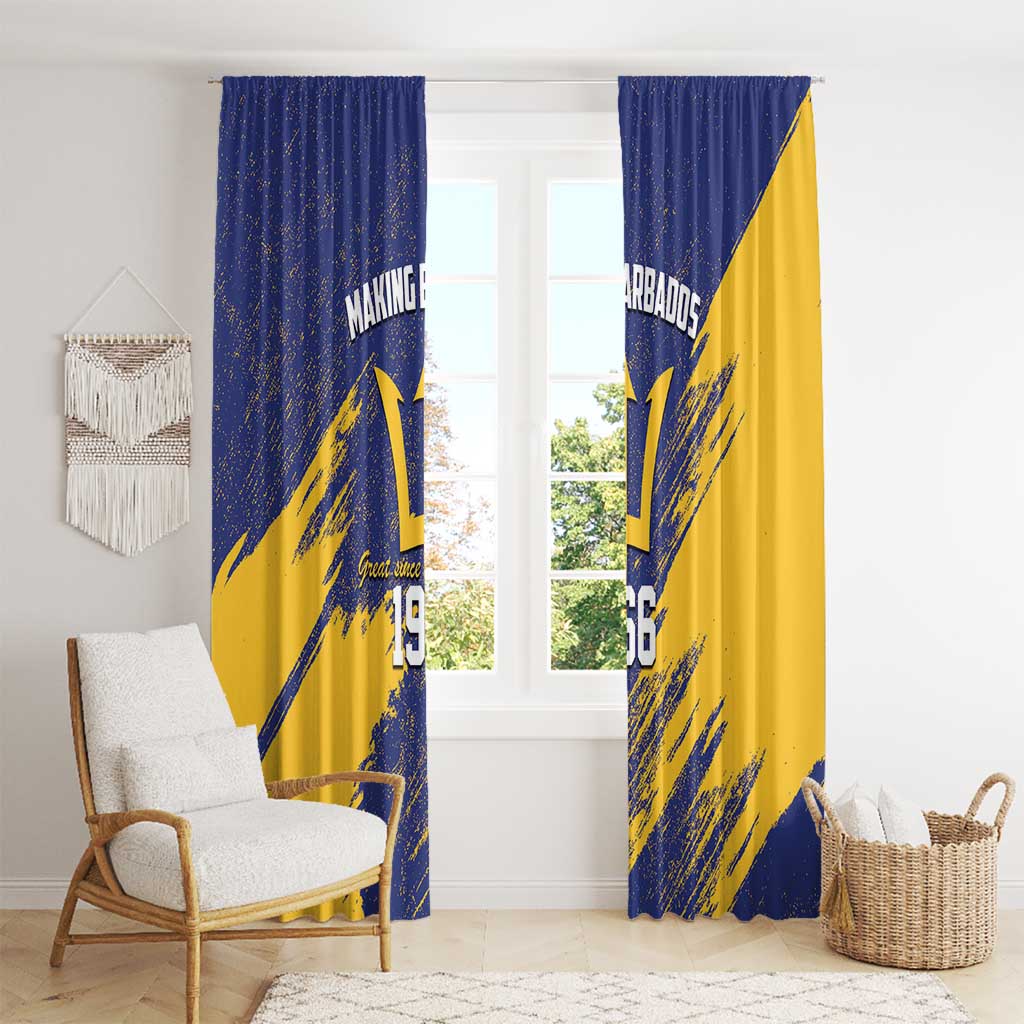 Barbados Pride Est 1966 Window Curtain - Wonder Print Shop