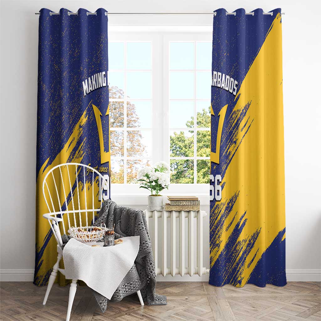 Barbados Pride Est 1966 Window Curtain - Wonder Print Shop