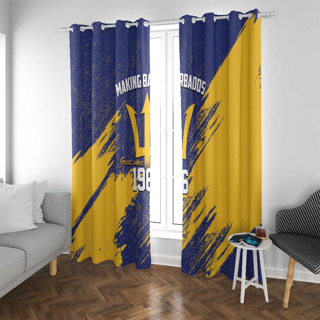 Barbados Pride Est 1966 Window Curtain - Wonder Print Shop